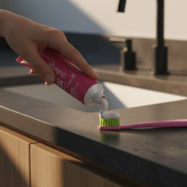 Firefly GeminiFlash Cinematic close‑up beauty shot womans hand applying premium toothpaste onto toothbr 407280 kopie